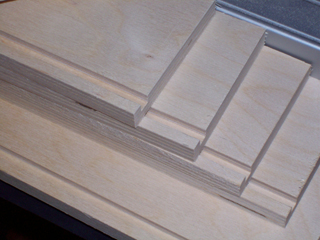 Close-up of drawer side pieces