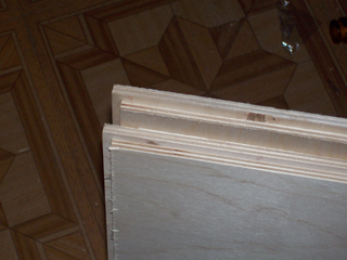 Close-up of the original drawer bottoms
