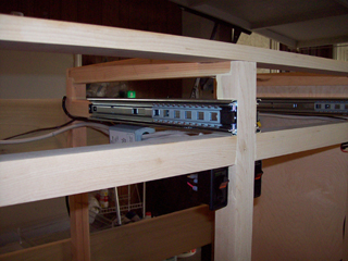 Installed drawer rails