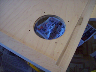 View of fan holes with mounting holes