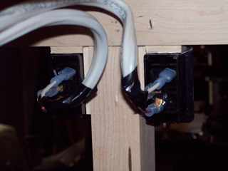 Rear view of wired switches